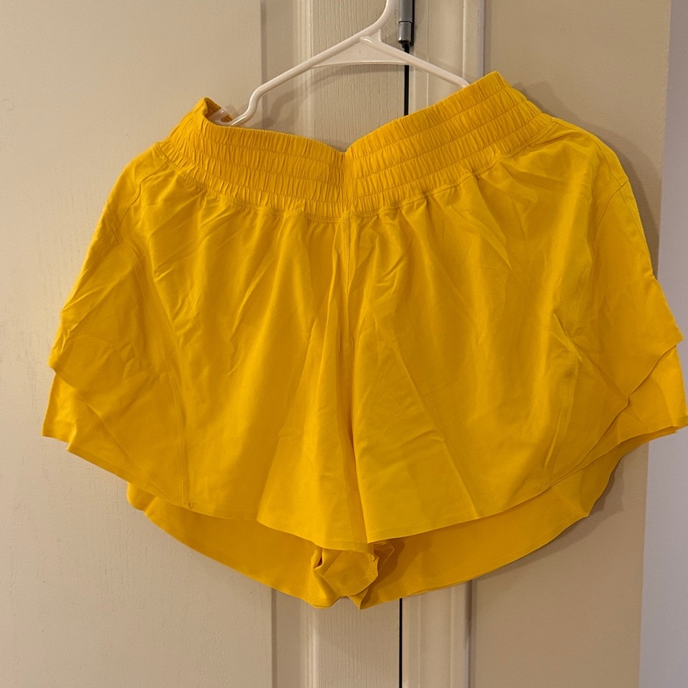 Lululemon Shake It Out High Rise Short 2.5” in Maize Yellow